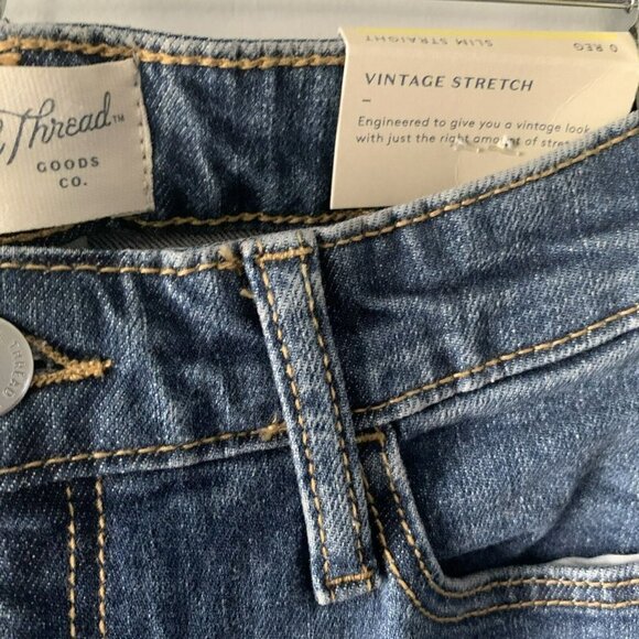 Universal Thread Womens Blue Dark Wash Denim High-Rise Straight Jeans 0/25R - Picture 3 of 9